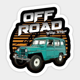 Willys Wagon jeep car offroad name Sticker